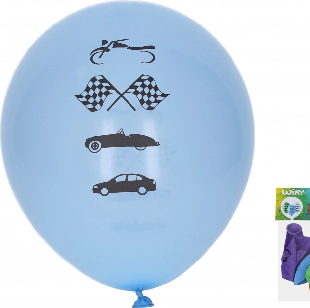 Oppustelige balloner 30 cm Biler – sæt med 5 stk.