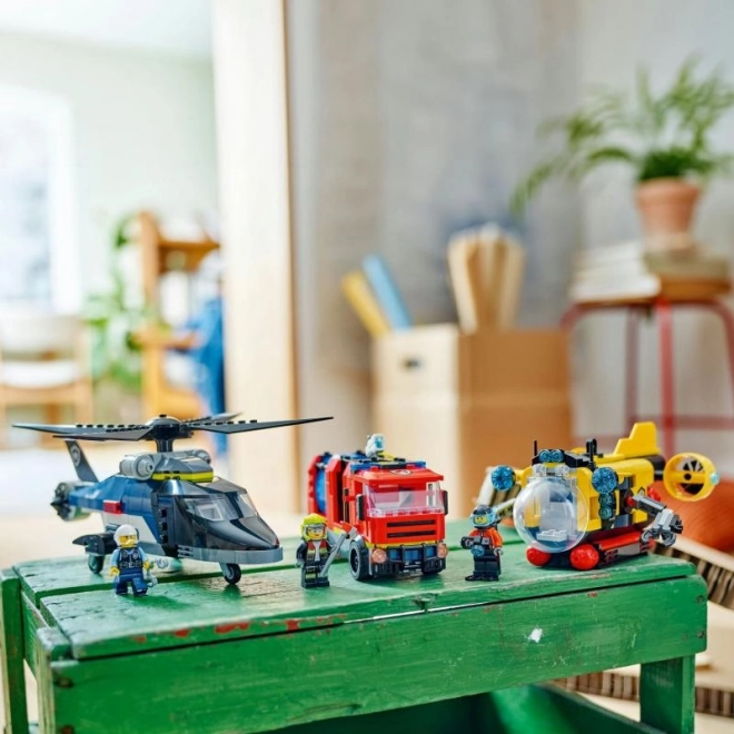 LEGOae City 60462 Remix: Helikopter, Brandbil og Ubåd