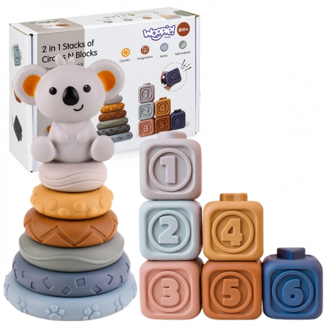 Woopie Bløde Gummi Sensoriske Terninger til Børn 3-i-1 Bamse Sæt
