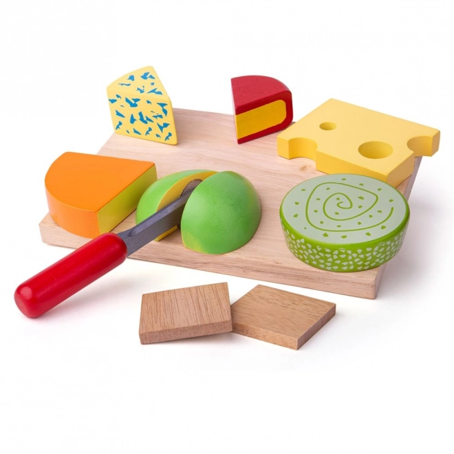 Bigjigs Toys træ ostesæt på bræt