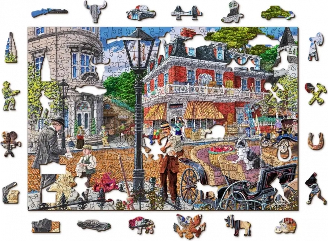 WOODEN CITY træ dobbelt-sidet puslespil Hovedgade, 505 brikker