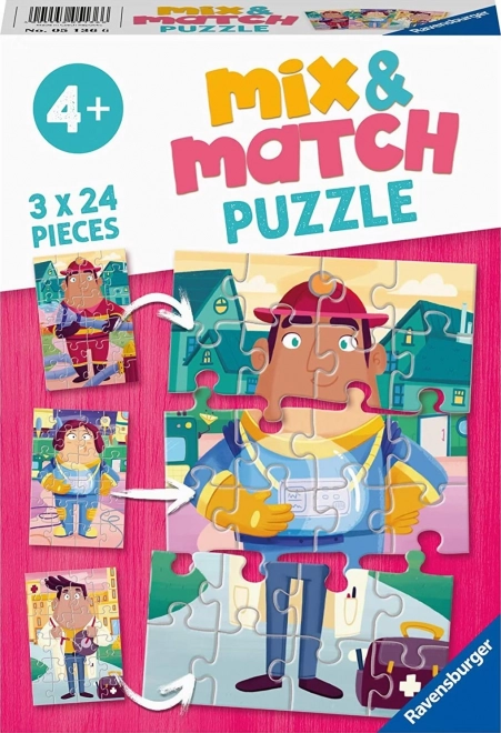 Puslespil Mix & Match: mine yndlingsjob 3×24 brikker