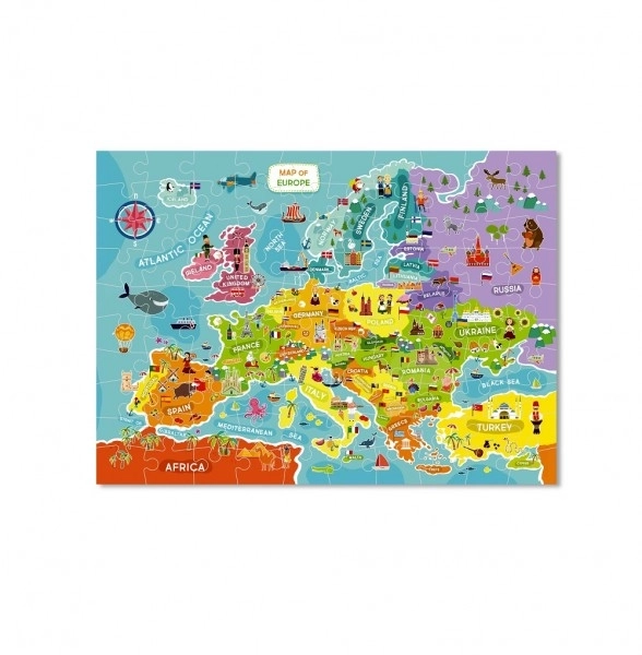 Puslespil Europakort - 100 brikker