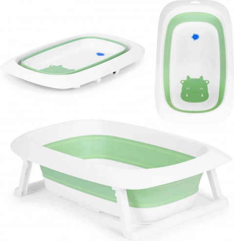 Sammenklappelig babybadekar med afløb 81 cm ECOTOYS – Grøn