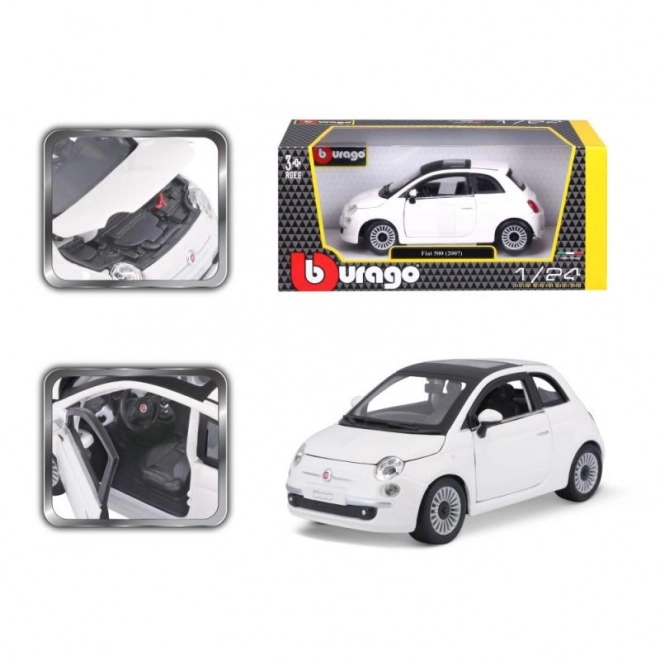 Bburago 1:24 Fiat 500 (2007) Hvid