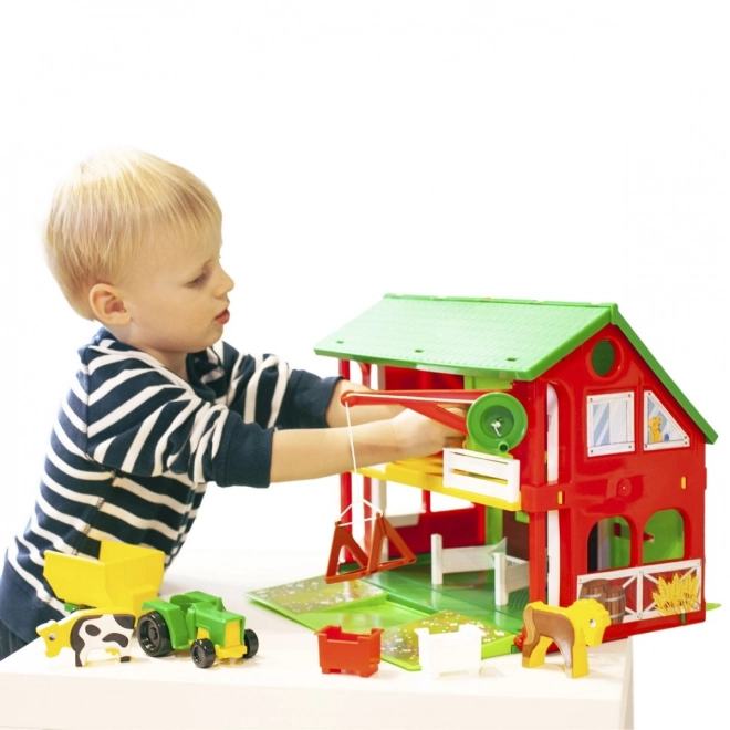 Lille Hus Gård stald 40x35cm i kasse 59x40x15cm Wader