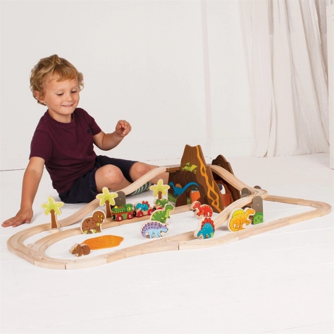 Bigjigs Rail Trætogbane Dinosaurer