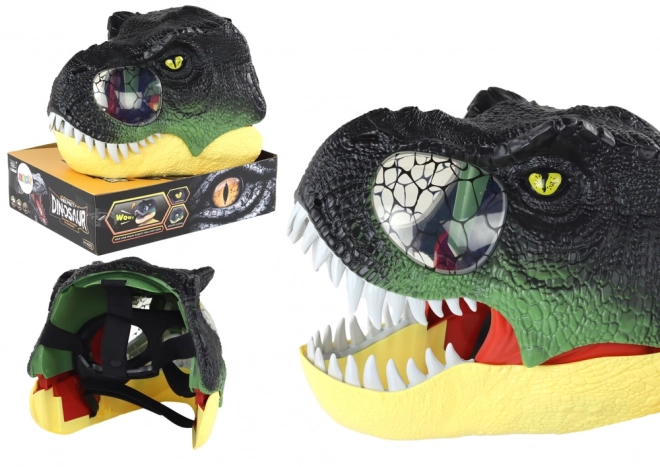 Dinosaurmaske med justerbar rem og lys- og lydeffekter