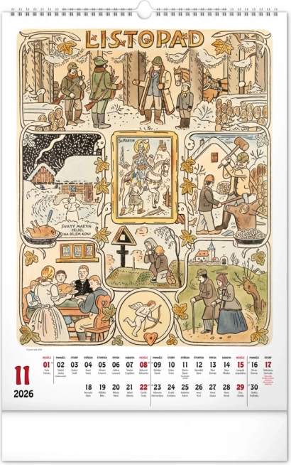 Vægkalender Josef Lada 2026