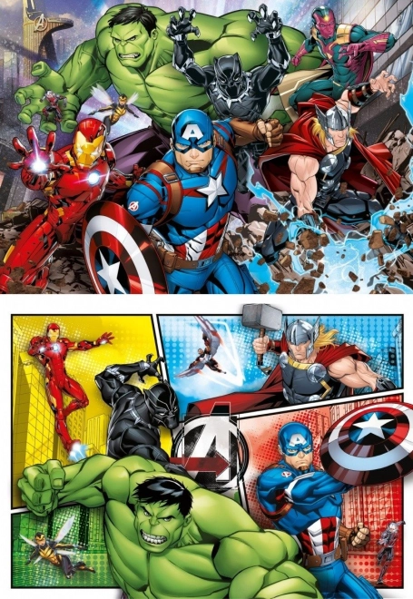 Puslespil 2x60 brikker Super Kolor - Avengers