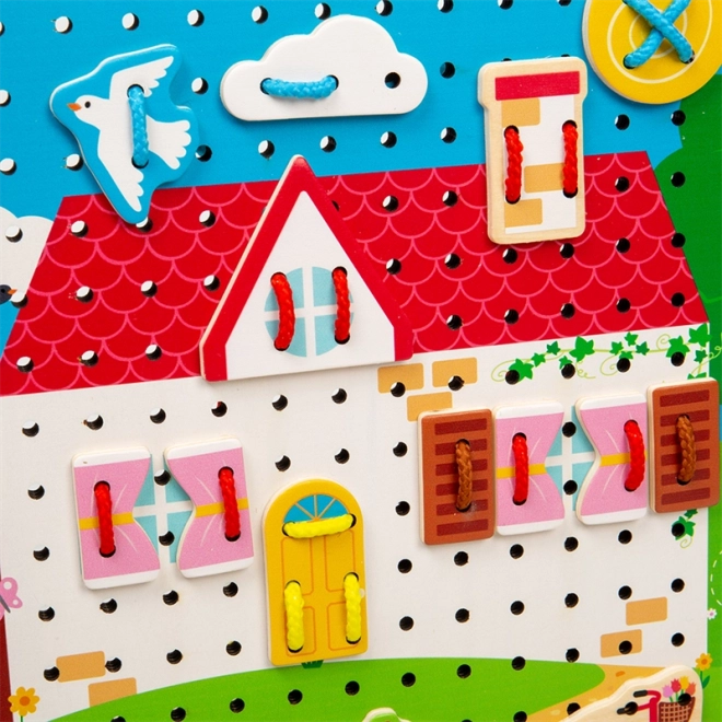 Bigjigs Toys Snøreplade - hus