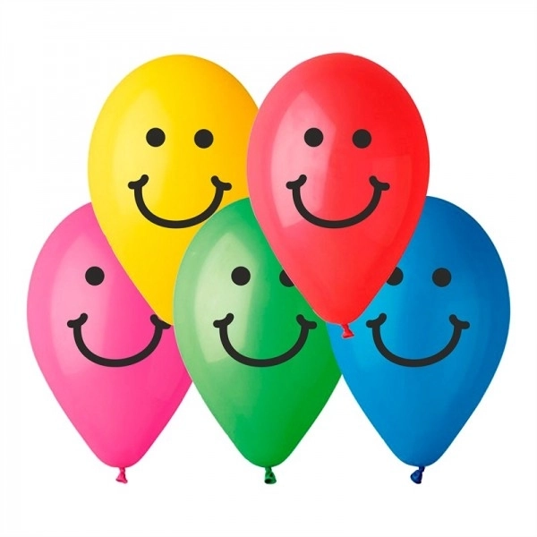 Oppustelige smilende balloner - 10 stykker