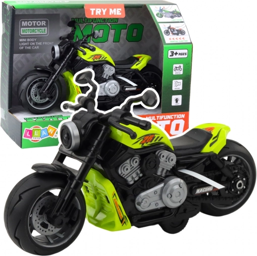 Grøn motorcykel-legetøj med effekter