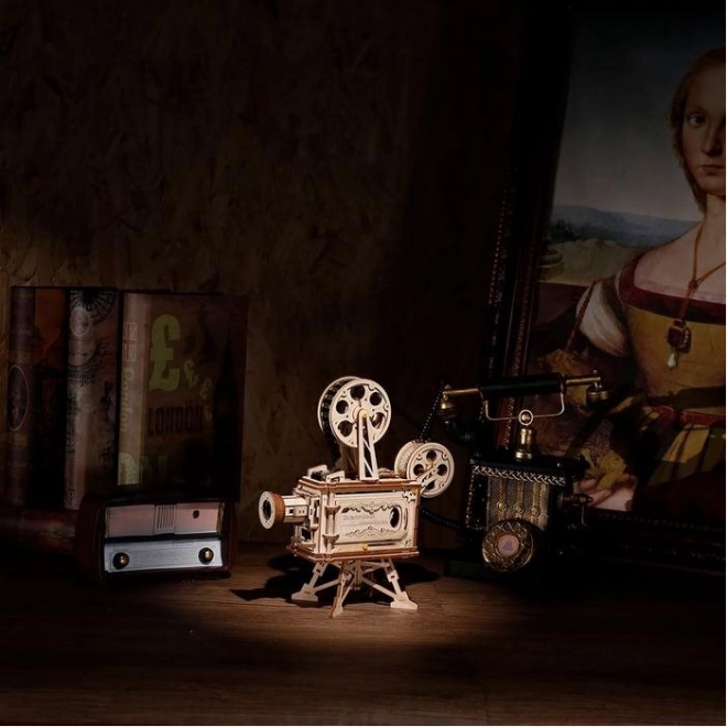 RoboTime 3D træ mekanisk puslespil Filmprojektor