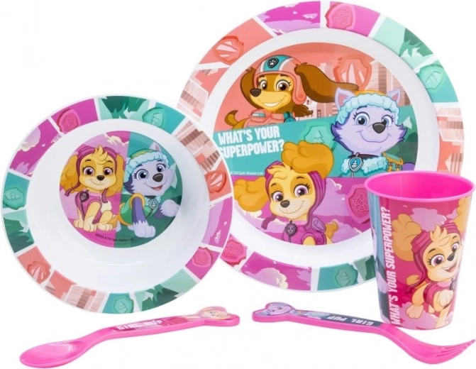 Børnespisessæt 5-i-1 PAW PATROL lyserød