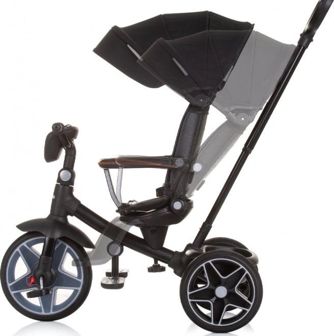 Chipolino trehjulet cykel med kaleche og musikboks Derby 2-i-1 Obsidian
