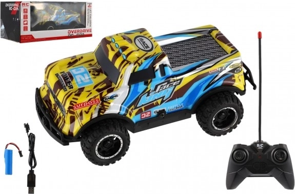 RC terrængående pick-up 27 MHz 17 cm med genopladeligt akkupack