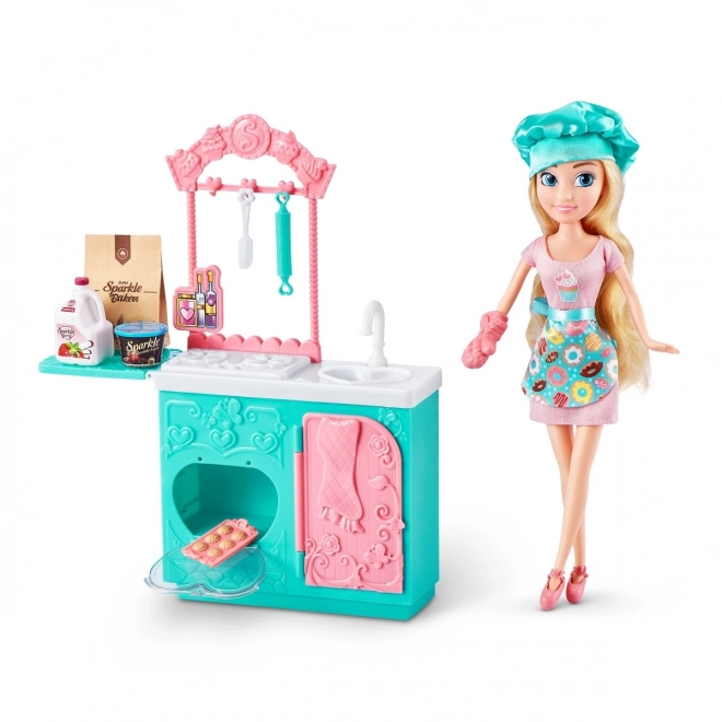 Bagesæt Sparkle Girlz med dukke 27 cm