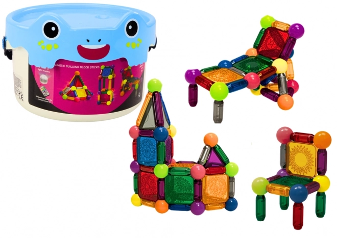 Magnetiske klodser med lys i spand 80 stykker