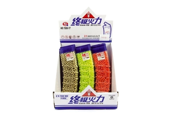 Perler til pistol 800 stk 6mm plast 6 farver i plastboks 7x17cm