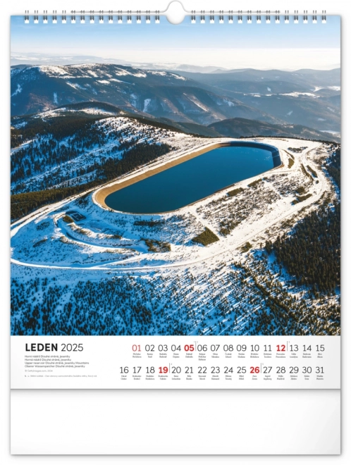 NOTIQUE Vægkalender Tjekkiet 2025, 30 x 34 cm