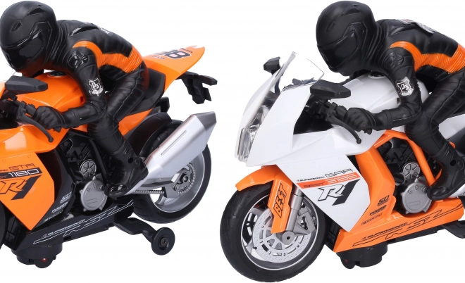 Racermotorcykel med rytter 28 cm