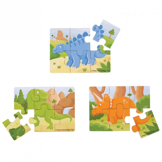 Bigjigs Toys Puslespil 3v1 dinosaurer