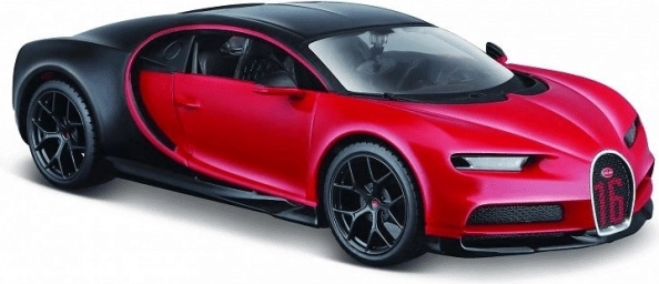 Model af Bugatti Chiron Sport bil sort-rød