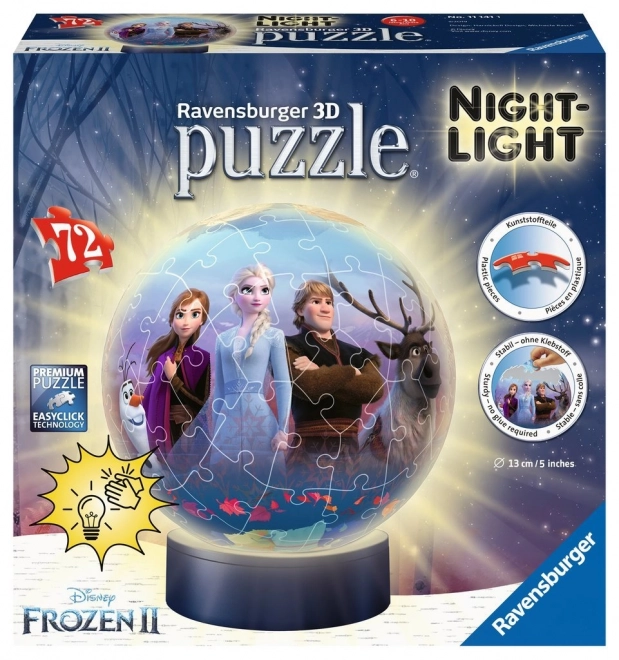 RAVENSBURGER Lysende puzzleball Frost 2, 72 brikker