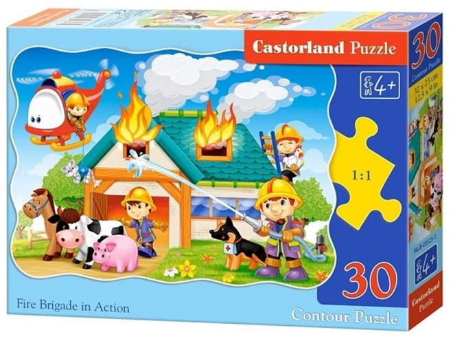 Puslespil Brandstation i aktion 30 brikker