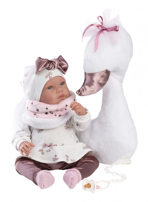 Llorens 84456 NEW BORN - realistisk babydukke med lyd og blødt stofkrop - 44 cm