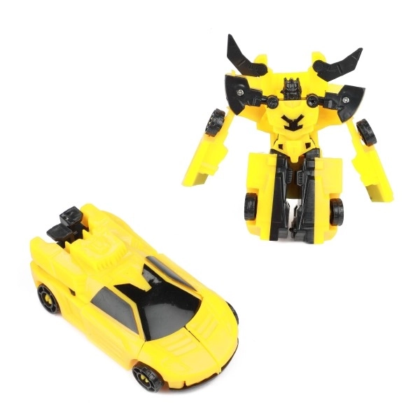 Transformer bil/robot plast 10cm mix farver i plastæske 5x10,5cm