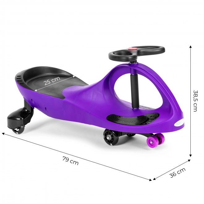 Kørende legetøjsbil med LED hjul lilla ECOTOYS