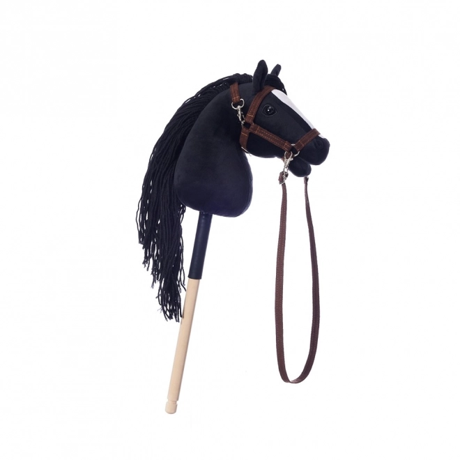 HOPPIHORSE hest på stang hobby horse størrelse A4 sort