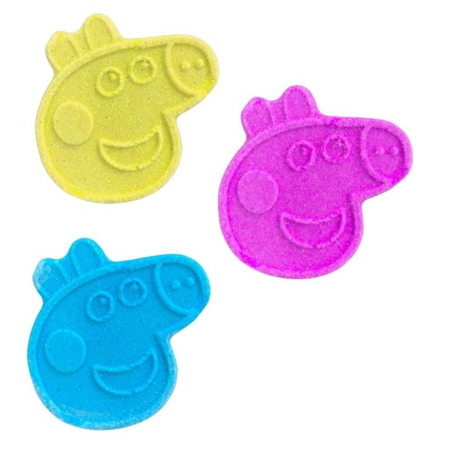 Tre glade farver og PEPPA PIG-form