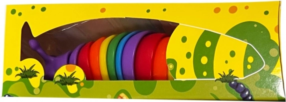 Farverig antistress-kålorm 18 cm