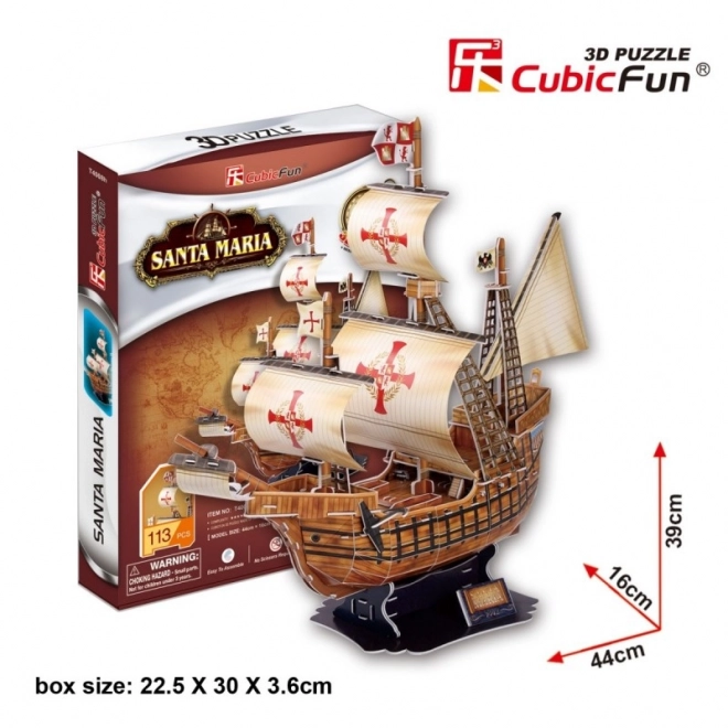 3D Puzzle Skib Santa Maria