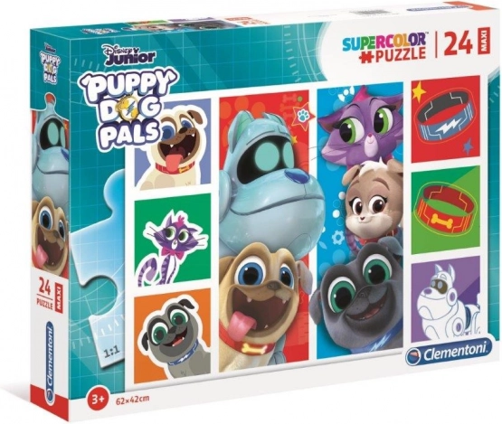 Puslespil 24 brikker Maxi Super Color PUPPY DOG PALS Clementoni