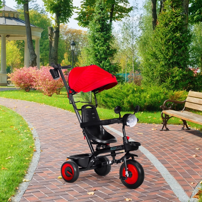 3i1 trehjulede cykel med drejeligt sæde og kaleche rød ECOTOYS