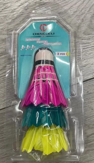 Farverige badmintonbolde