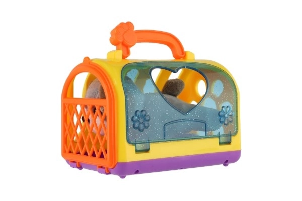 Transportkasse med plyshund