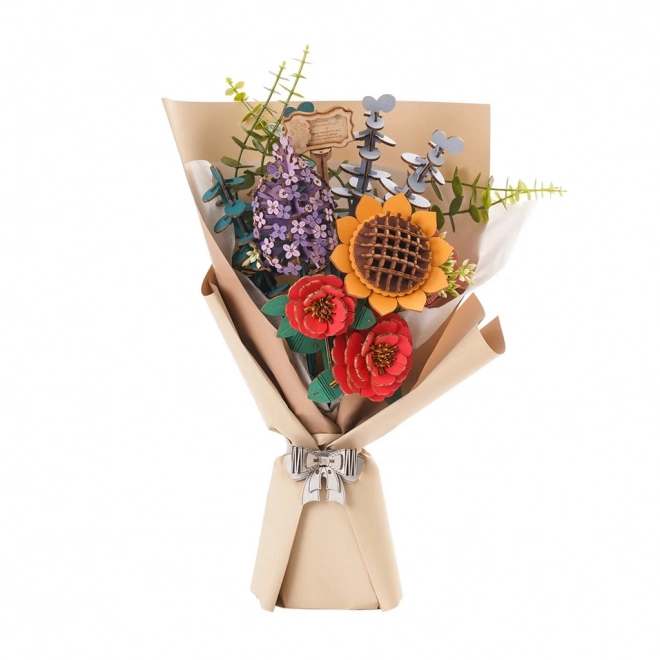 Træ 3D puslespil blomsterbuket Rowood