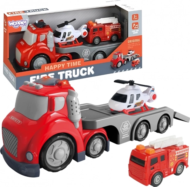 Rød Brandbil CITY TRUCK med Lyd- og Lyseffekter