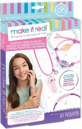 MAKE IT REAL sæt til at lave smykker Positive Gems – halskæde og 3 armbånd