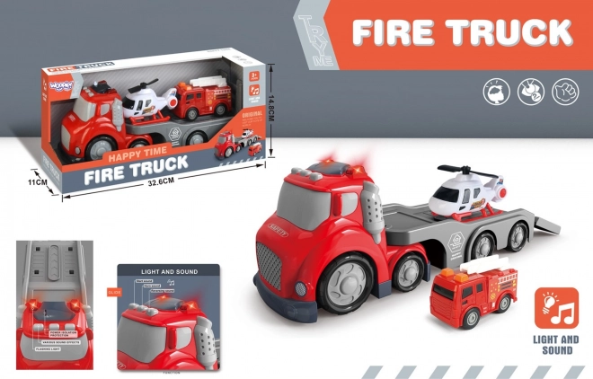 Rød Brandbil CITY TRUCK med Lyd- og Lyseffekter
