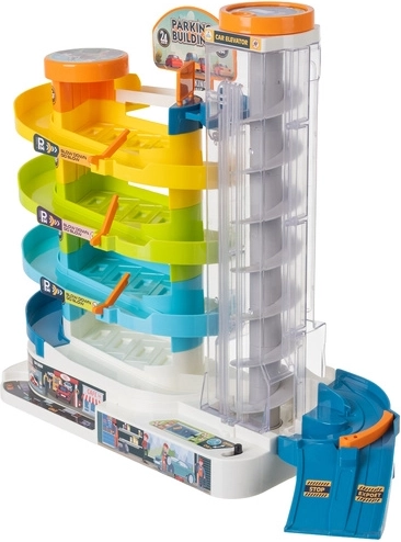 Fem etager sjov med spiralbane