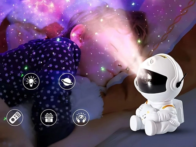 Stjerneprojektor siddende astronaut med fjernbetjening