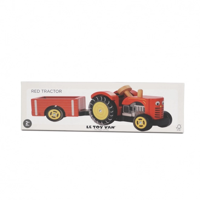 Le Toy Van rød traktor og trailer