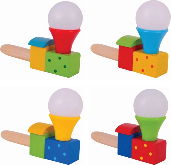 blæsende trælokomotiv med ballon BIGJIGS TOYS