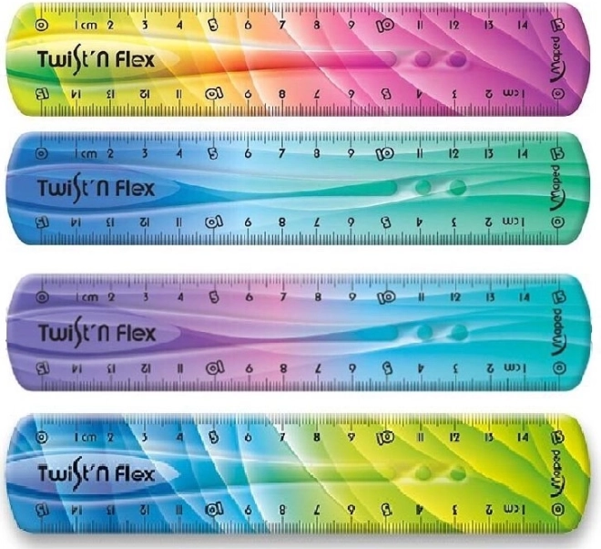Maped lineal Twist'n Flex regnbue 15 cm